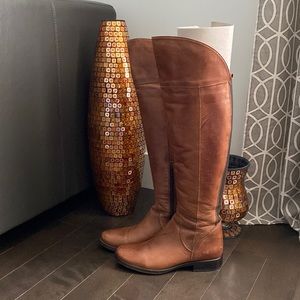 Tan genuine leather boots